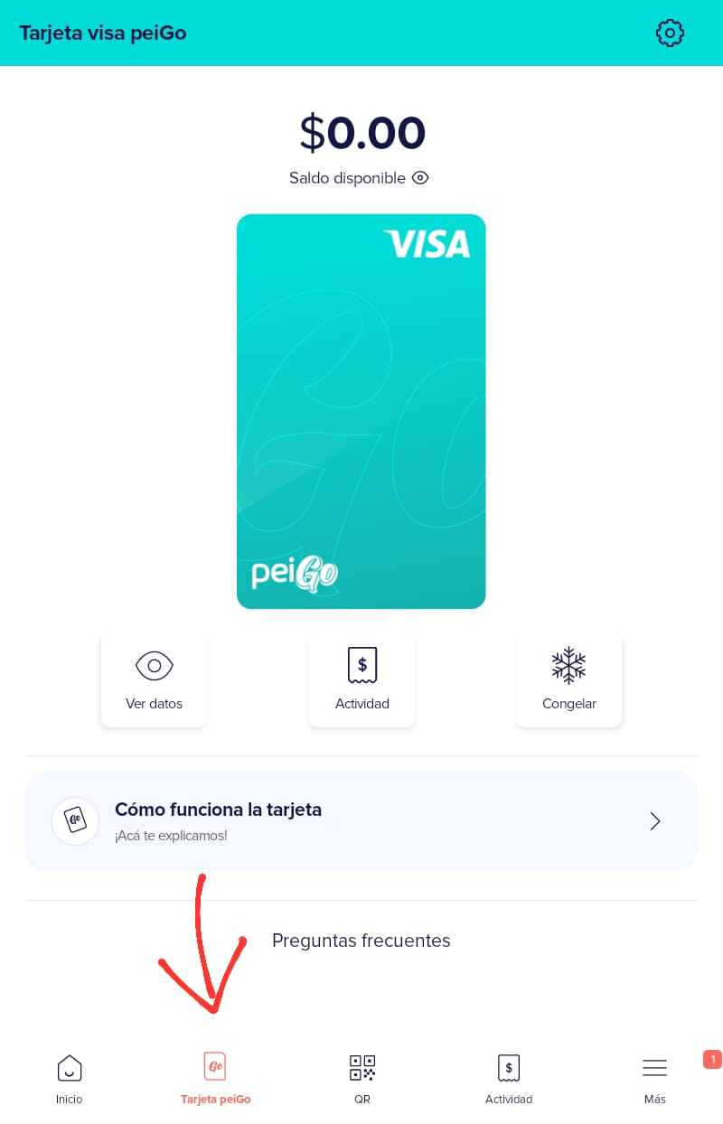 tarjeta virtual PeiGo